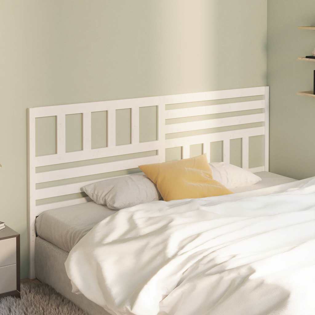 vidaXL Bed Headboard White 206x4x100 cm Solid Wood Pine 1