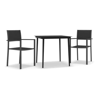 5 Piece Garden Dining Black 80 cm table length 2