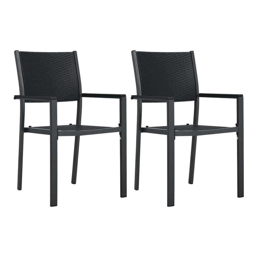 5 Piece Garden Dining Black 80 cm table length 2