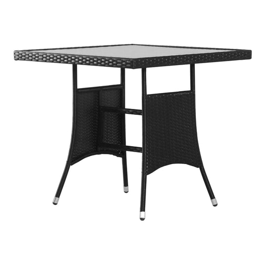 Garden Table Black Poly Rattan 80 x 80 x 74 cm
