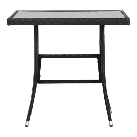 Garden Table Black Poly Rattan 80 x 80 x 74 cm