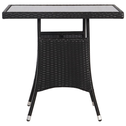 vidaXL Garden Table Black 80x80x74 cm Poly Rattan 3