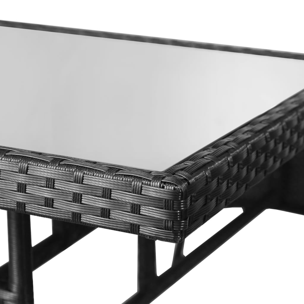 vidaXL Garden Table Black 80x80x74 cm Poly Rattan 4