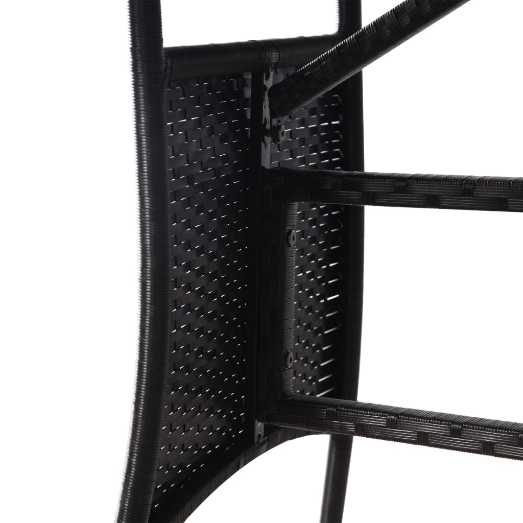 vidaXL Garden Table Black 80x80x74 cm Poly Rattan 5