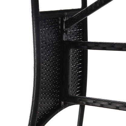 vidaXL Garden Table Black 80x80x74 cm Poly Rattan 5