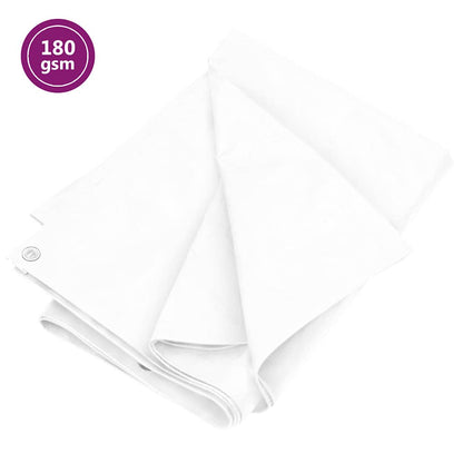 vidaXL Tarpaulin 180 g/m² 6x10 m White HDPE 1