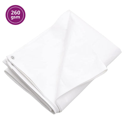 vidaXL Tarpaulin 260 g/m² 6x6 m White HDPE 1