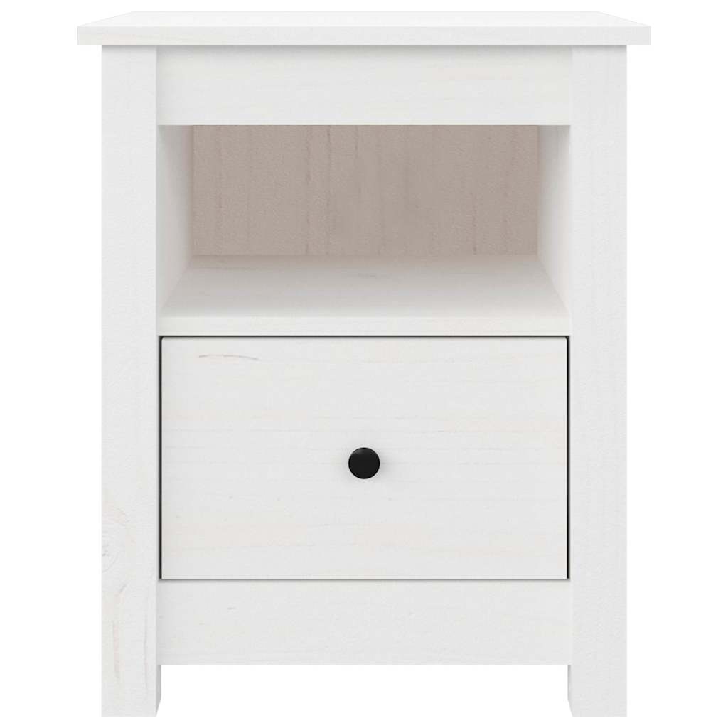 vidaXL Bedside Cabinet | White | Solid pine wood | Medium | Bedside Cabinet 5