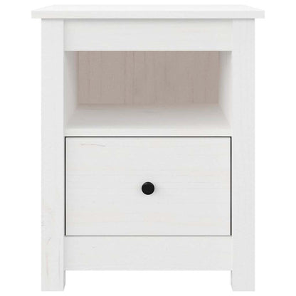 vidaXL Bedside Cabinet | White | Solid pine wood | Medium | Bedside Cabinet 5