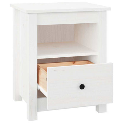vidaXL Bedside Cabinet | White | Solid pine wood | Medium | Bedside Cabinet 6