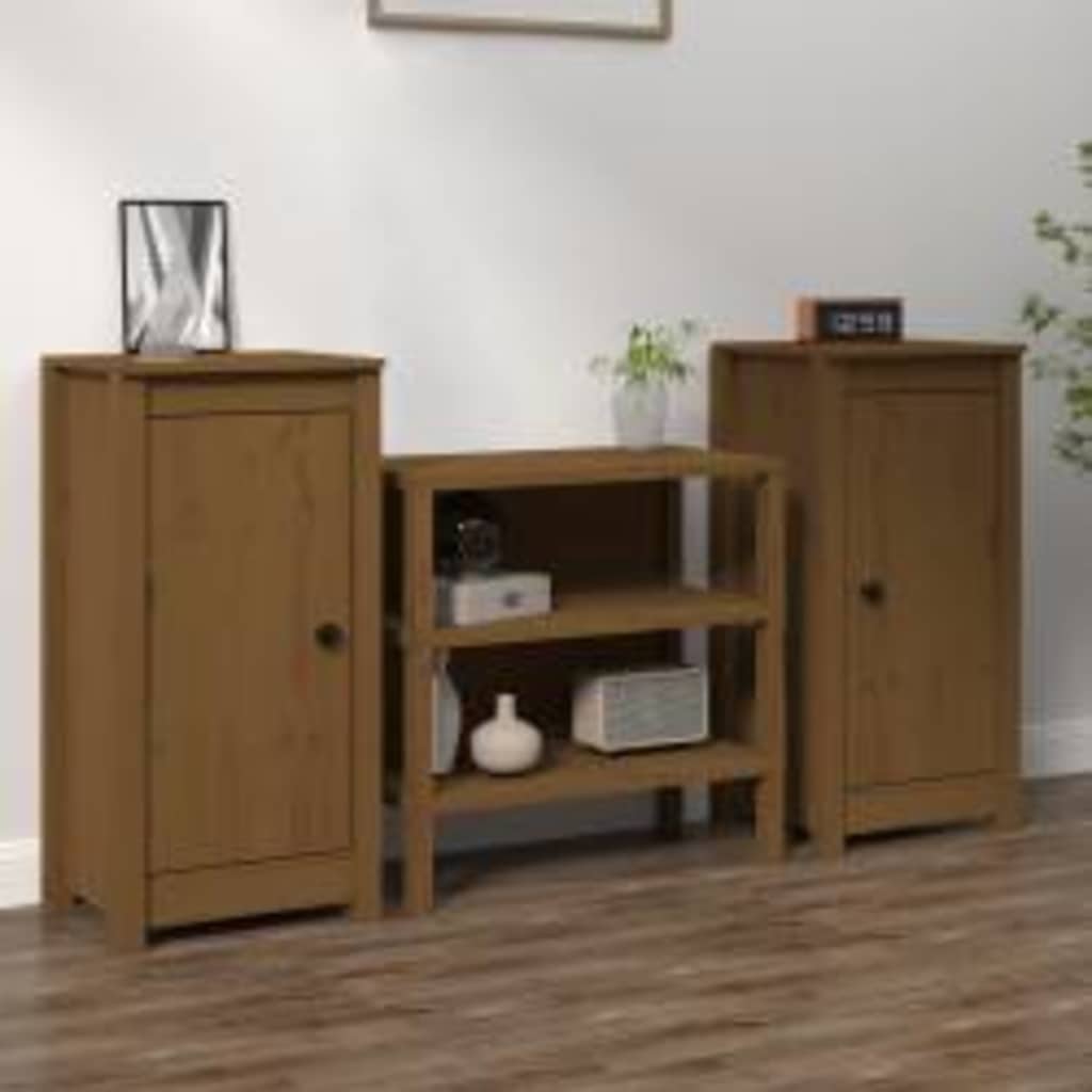 vidaXL Sideboards 2 pcs Honey Brown 39x35x80 cm Solid Wood Pine 1