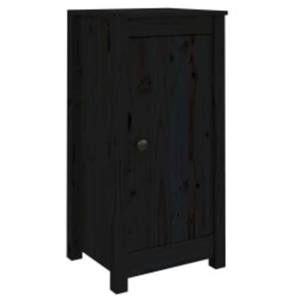 vidaXL Sideboards 2 pcs Black 39x35x80 cm Solid Wood Pine 2