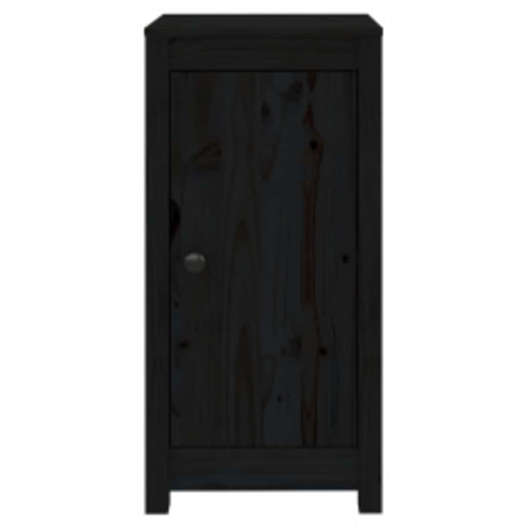 vidaXL Sideboards 2 pcs Black 39x35x80 cm Solid Wood Pine 4