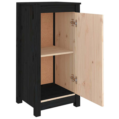 vidaXL Sideboards 2 pcs Black 39x35x80 cm Solid Wood Pine 5