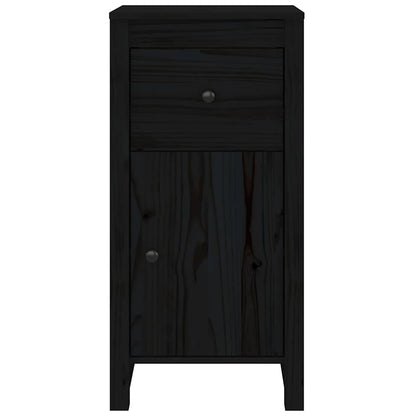 vidaXL Sideboards 2 pcs Black 40x35x80 cm Solid Wood Pine 4