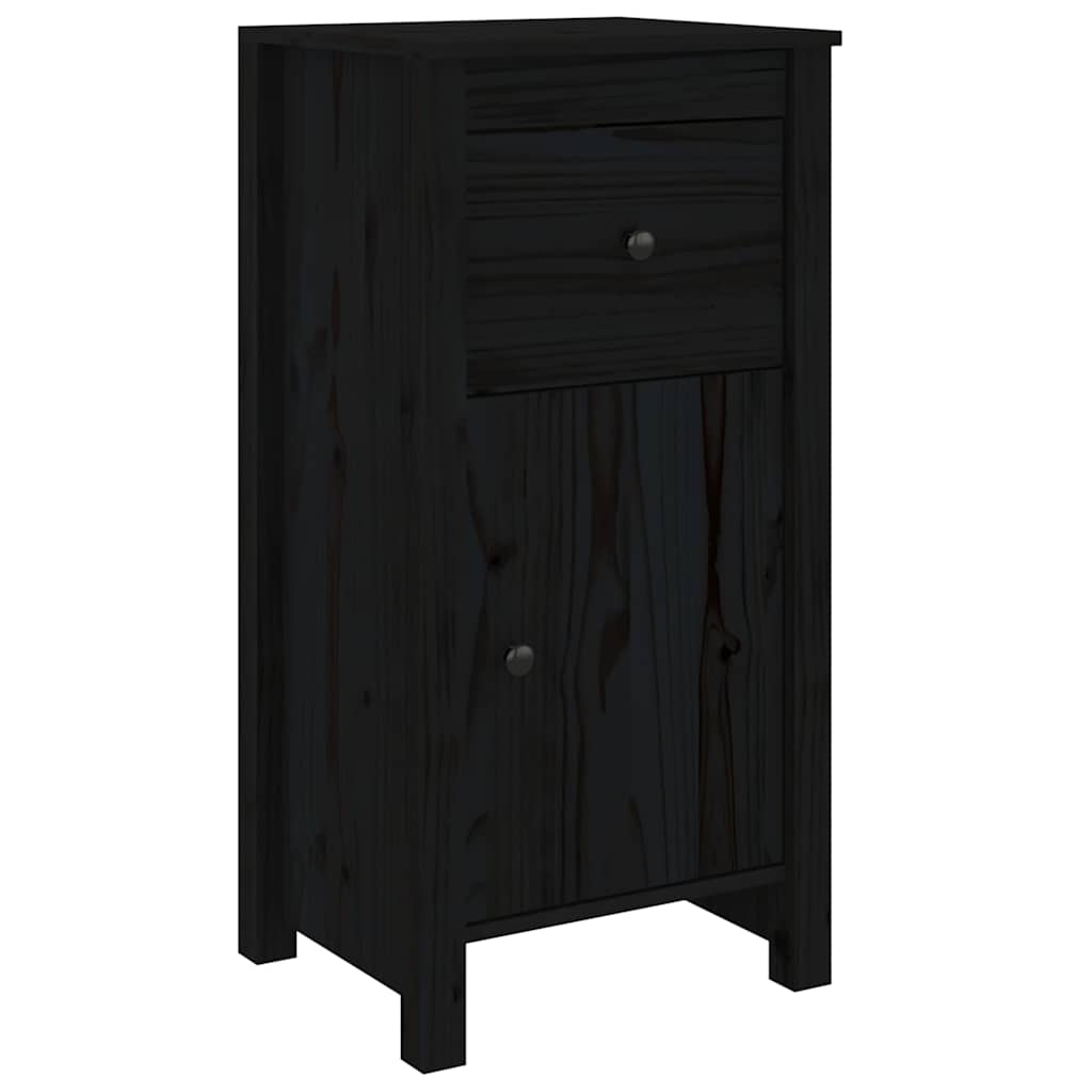 vidaXL Sideboards 2 pcs Black 40x35x80 cm Solid Wood Pine 5