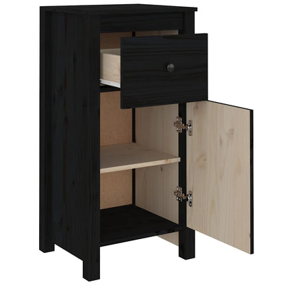 vidaXL Sideboards 2 pcs Black 40x35x80 cm Solid Wood Pine 6