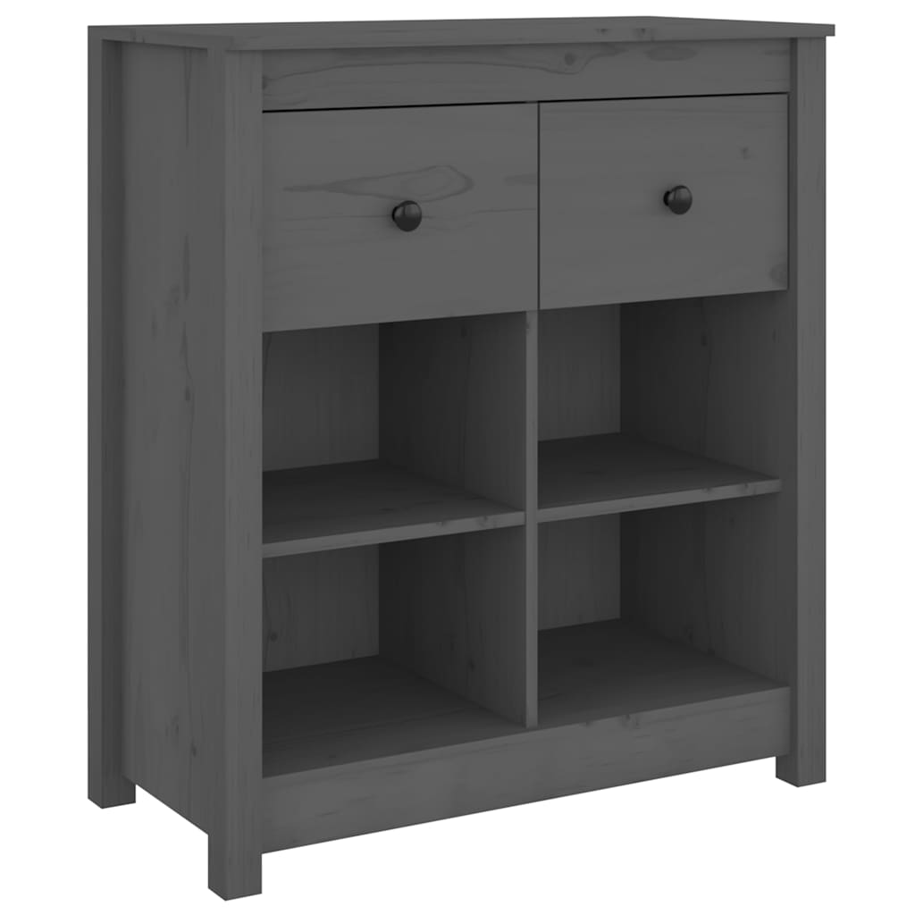 vidaXL Sideboard | Grey | Solid pine wood | 70x35x80 cm | Sideboard 2