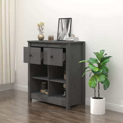 vidaXL Sideboard | Grey | Solid pine wood | 70x35x80 cm | Sideboard 6