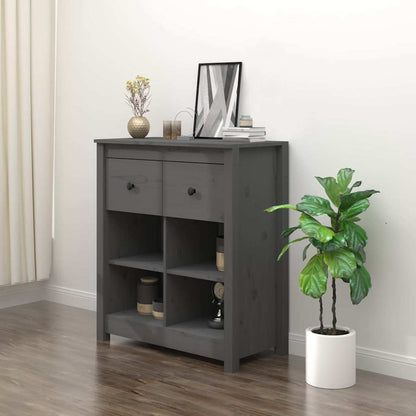 vidaXL Sideboard | Grey | Solid pine wood | 70x35x80 cm | Sideboard 1