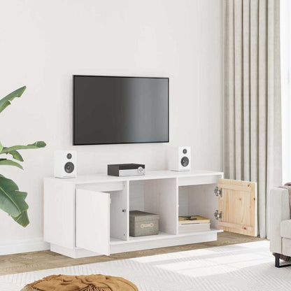 vidaXL TV Cabinet | White | Solid Pine Wood | Medium | TV Cabinet | Rectangular 3