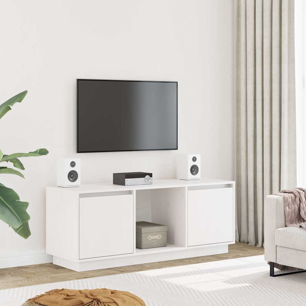 vidaXL TV Cabinet | White | Solid Pine Wood | Medium | TV Cabinet | Rectangular 1