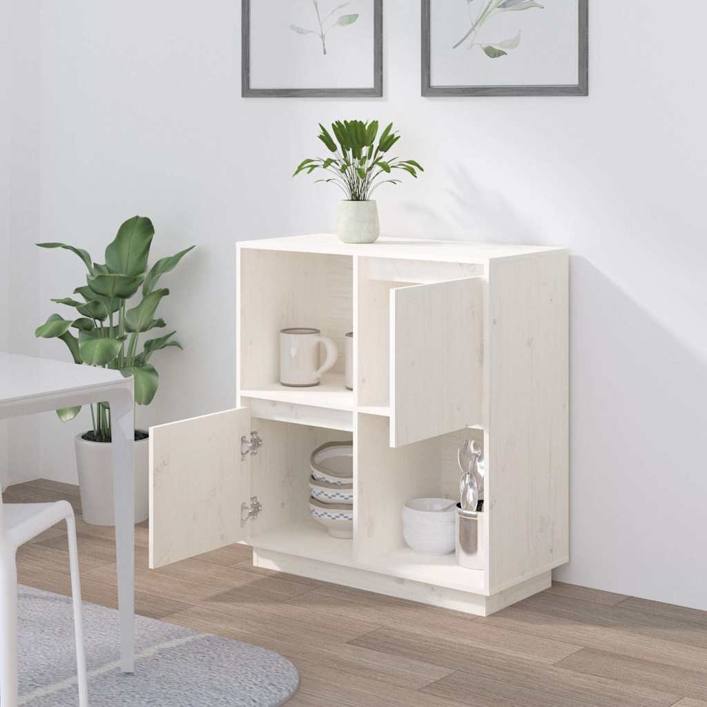 vidaXL Sideboard | White | Solid pine wood | Medium | Sideboard | Rectangular 3