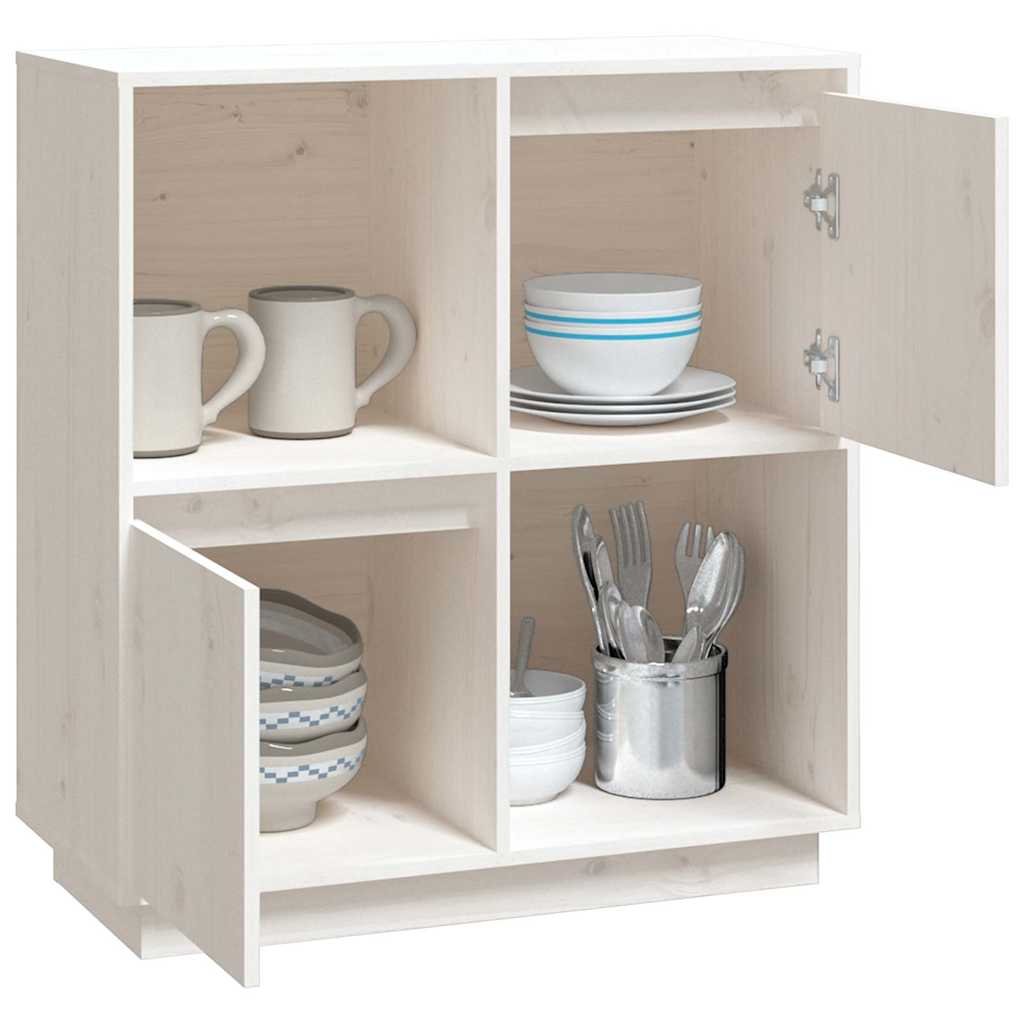 vidaXL Sideboard | White | Solid pine wood | Medium | Sideboard | Rectangular 4