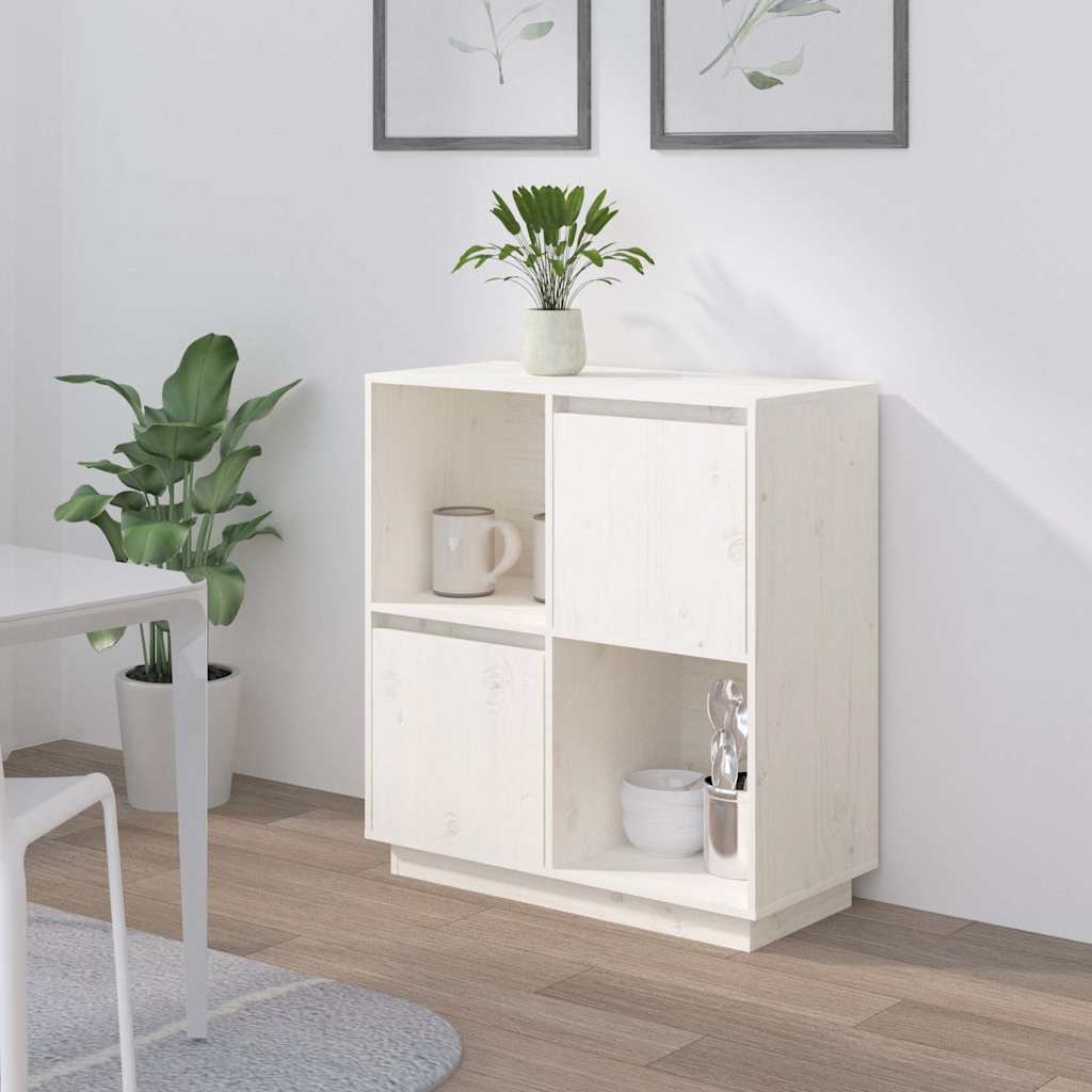 vidaXL Sideboard | White | Solid pine wood | Medium | Sideboard | Rectangular 1