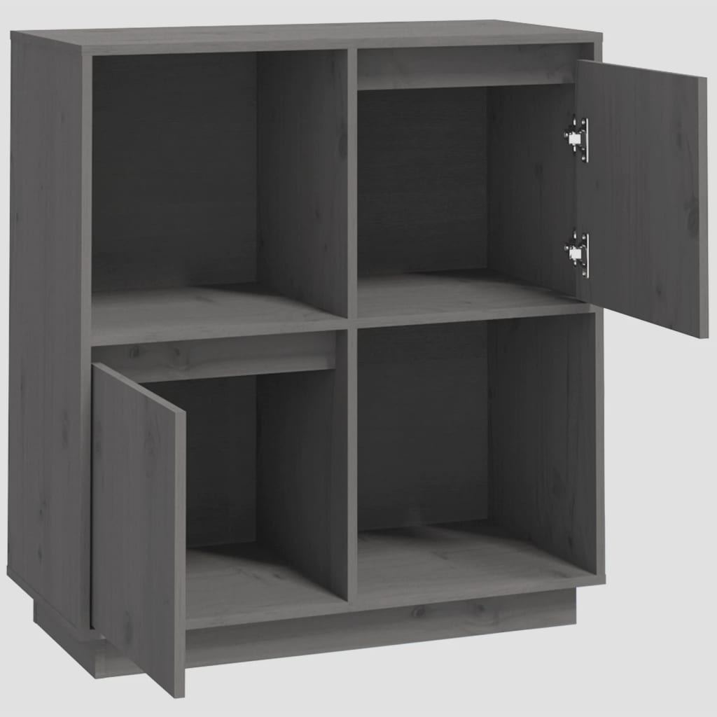 vidaXL Sideboard | Grey | Solid Pine Wood | Medium | Sideboard | Rectangular 5