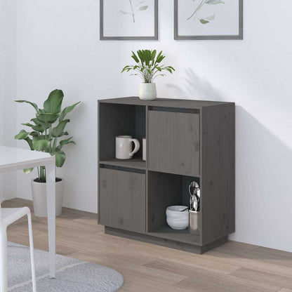 vidaXL Sideboard | Grey | Solid Pine Wood | Medium | Sideboard | Rectangular 1
