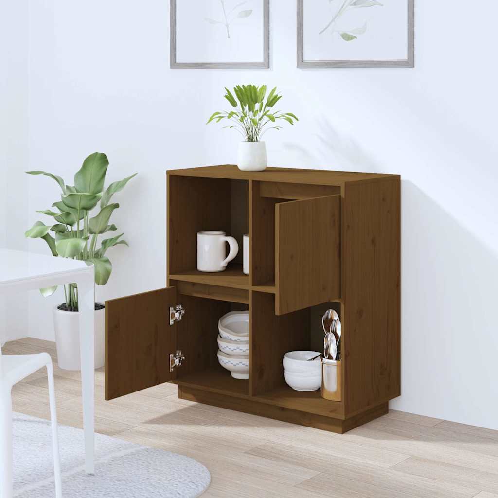 vidaXL Sideboard | Honey Brown | Solid Pine wood | Medium | Sideboard 3