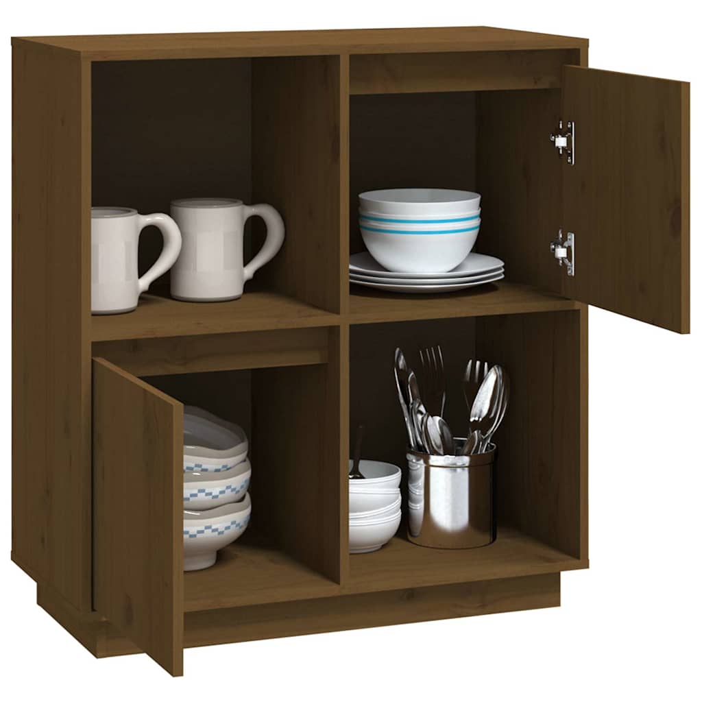 vidaXL Sideboard | Honey Brown | Solid Pine wood | Medium | Sideboard 4