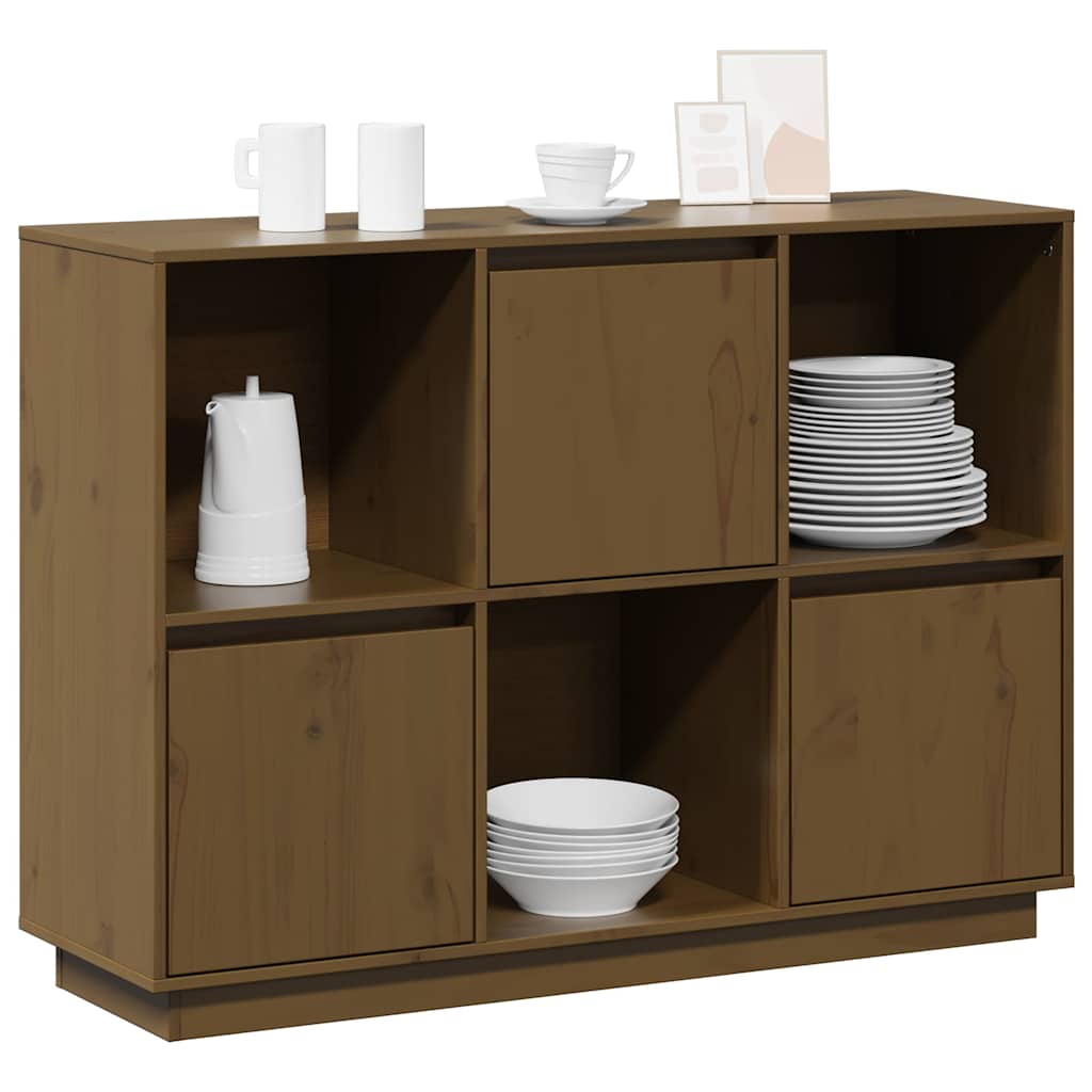 vidaXL Sideboard | Honey brown | Solid pine wood | Medium | Cabinet 4