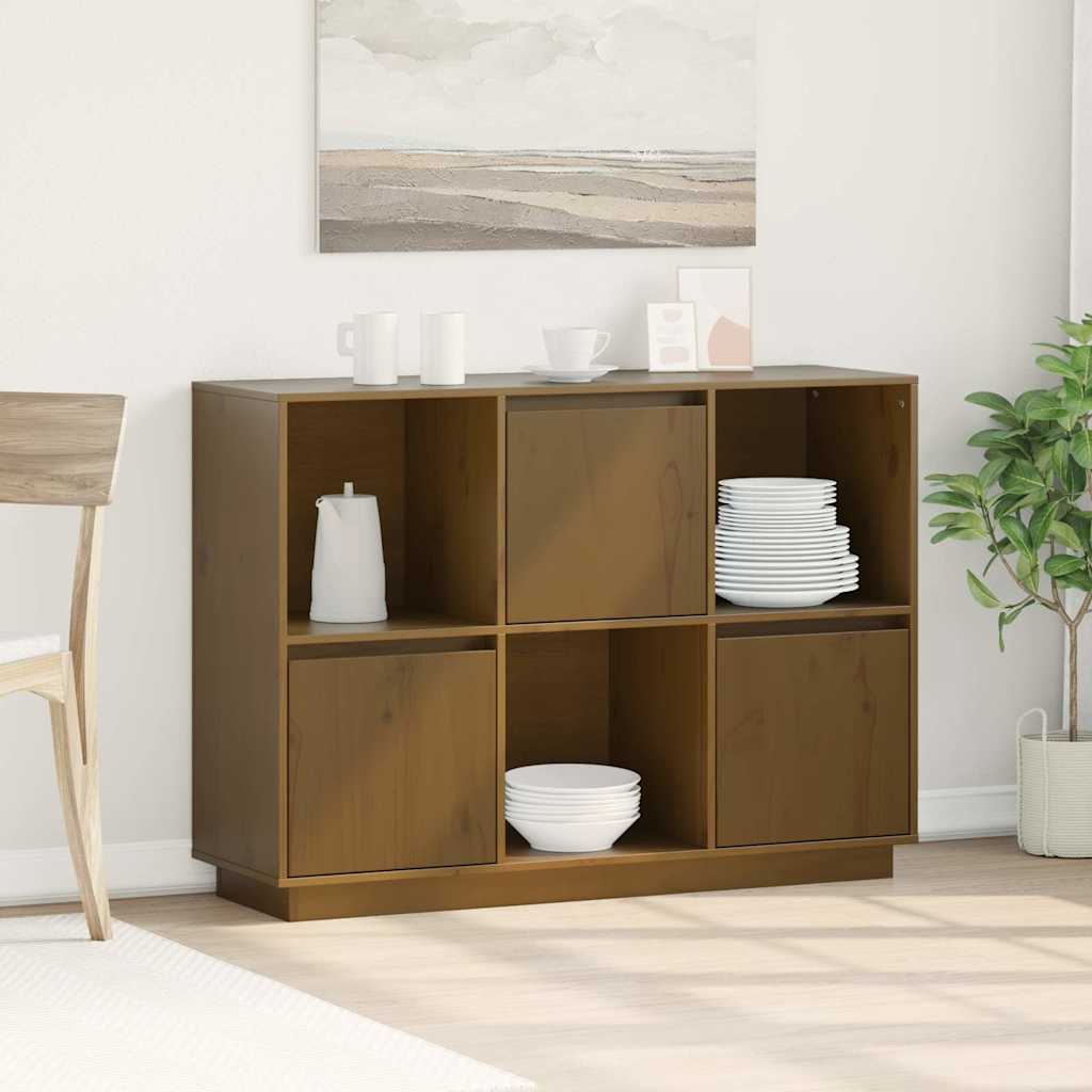 vidaXL Sideboard | Honey brown | Solid pine wood | Medium | Cabinet 1