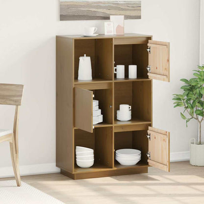 vidaXL Highboard | Honey brown | Solid pine wood | Medium | Highboard 3