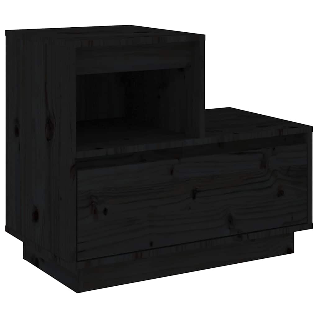 vidaXL Bedside Cabinets 2 pcs Black 60x34x51 cm Solid Wood Pine 5
