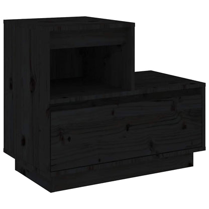 vidaXL Bedside Cabinets 2 pcs Black 60x34x51 cm Solid Wood Pine 5