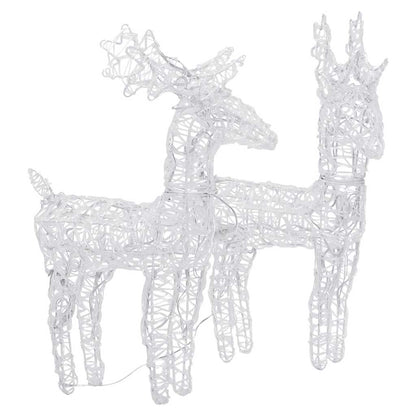 vidaXL Christmas Reindeers 2 pcs Multicolour 80 LEDs Acrylic 4