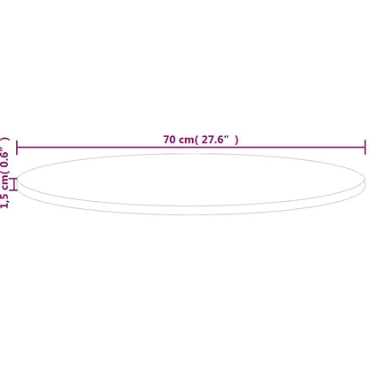 vidaXL Round Table Top ??70x1.5 cm Solid Wood Oak 4