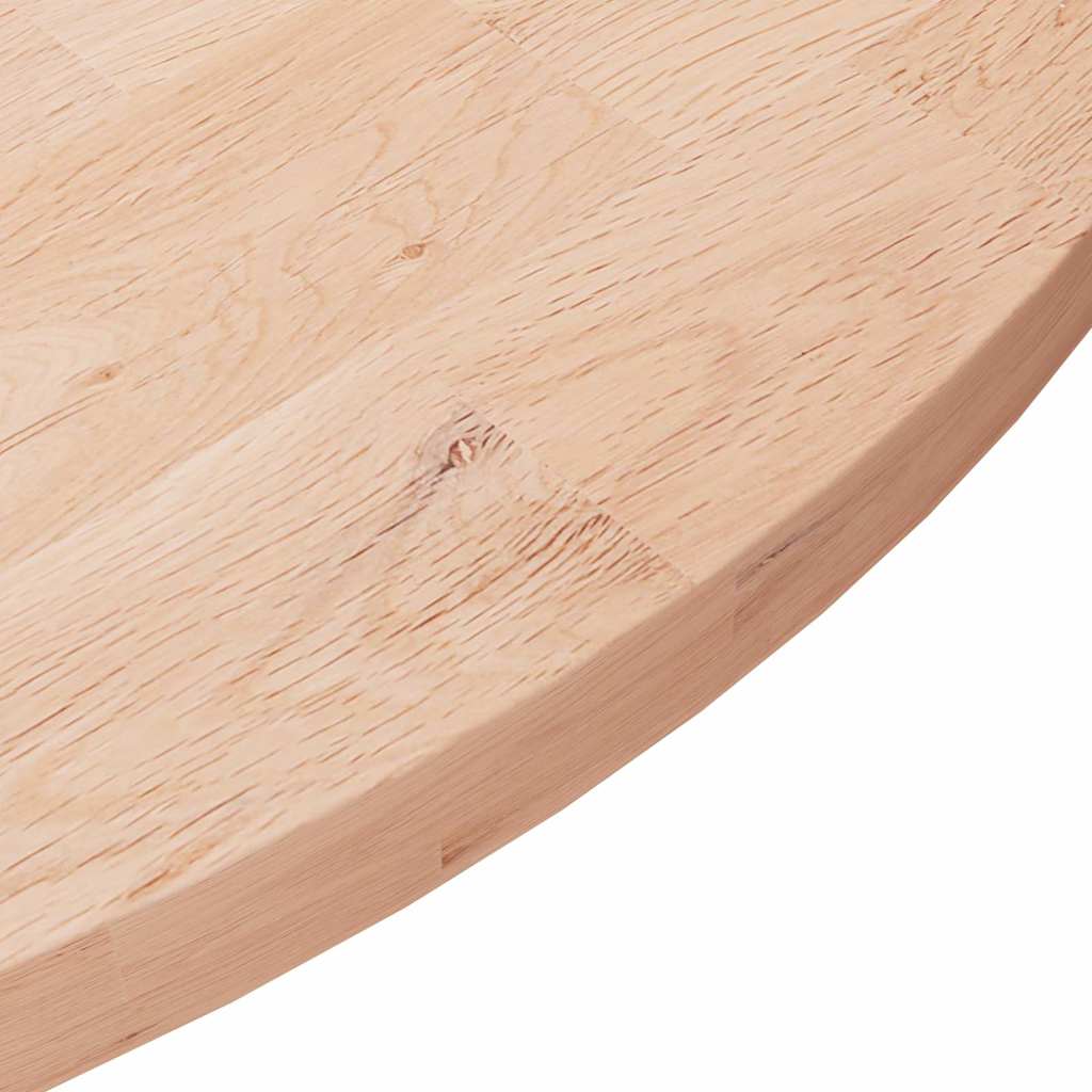 vidaXL Round Table Top Ø70x2,5 cm Untreated Solid Wood Oak 3