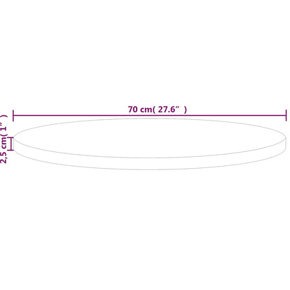vidaXL Round Table Top Ø70x2,5 cm Untreated Solid Wood Oak 4