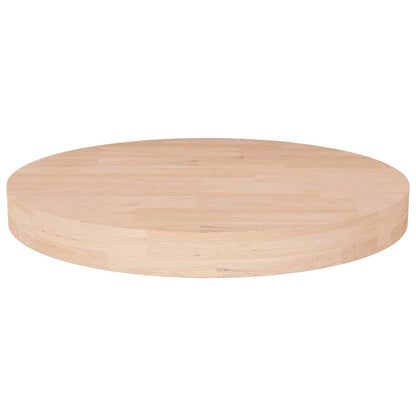 vidaXL Round Table Top Ø50x4 cm Untreated Solid Wood Oak 1