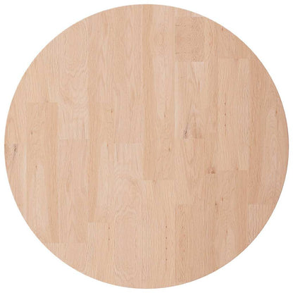 vidaXL Round Table Top Ø50x4 cm Untreated Solid Wood Oak 2