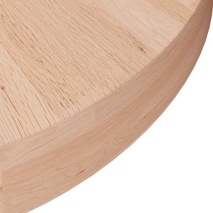 vidaXL Round Table Top Ø50x4 cm Untreated Solid Wood Oak 3