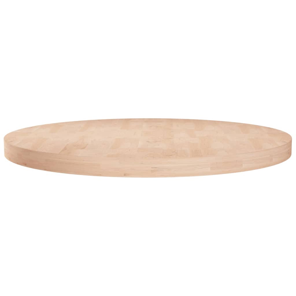 vidaXL Round Table Top Untreated Solid Wood Oak Natural