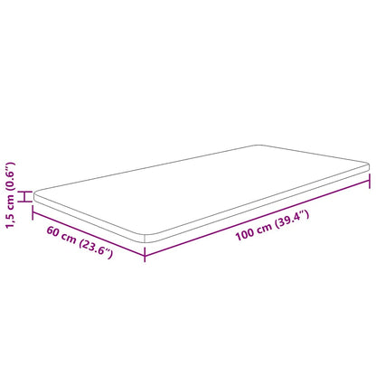 vidaXL Bathroom Countertop 100x60x1.5 cm Untreated Solid Wood 4
