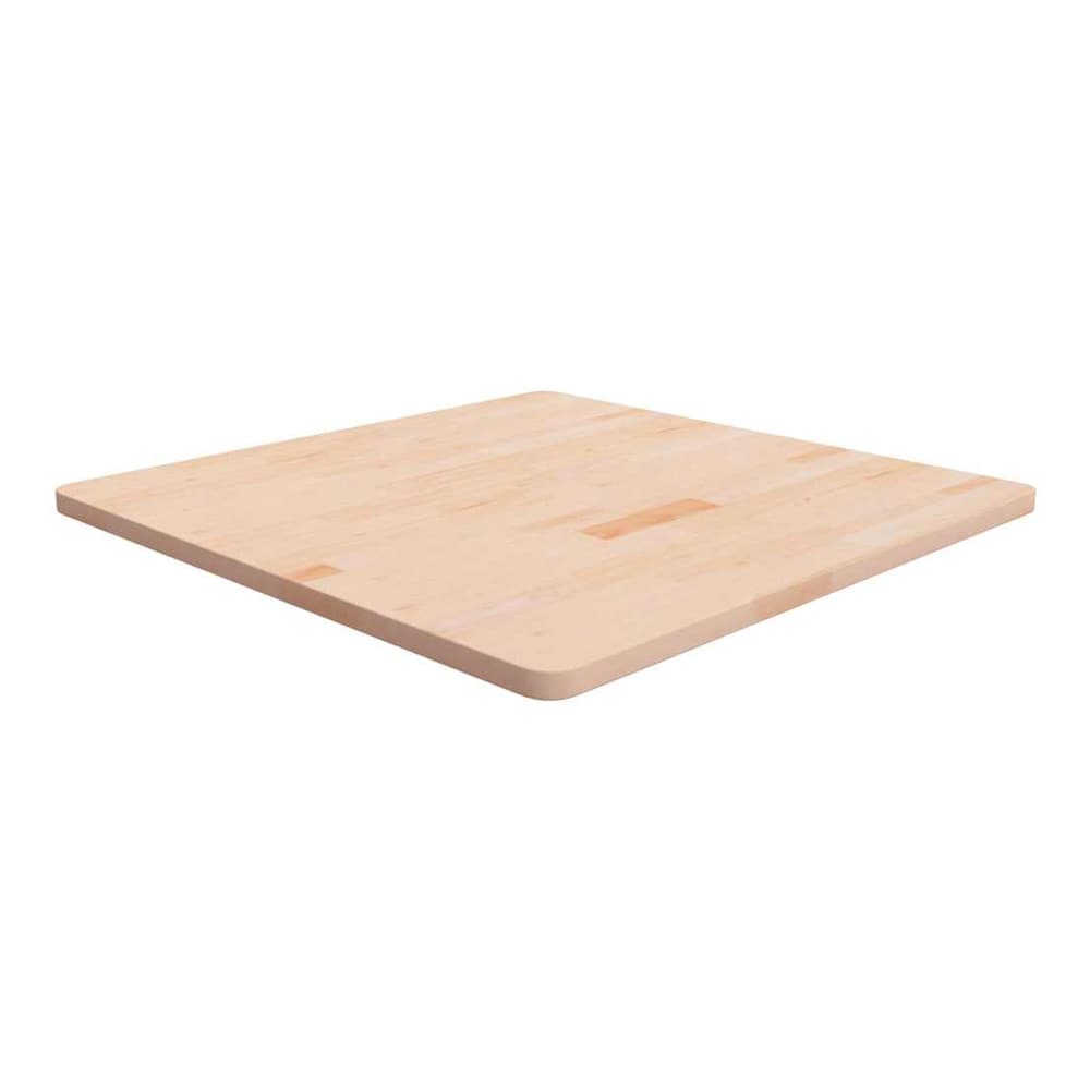 Square Table Top Untreated Solid Wood Oak Natural 80 cm 2.5 cm 80 cm