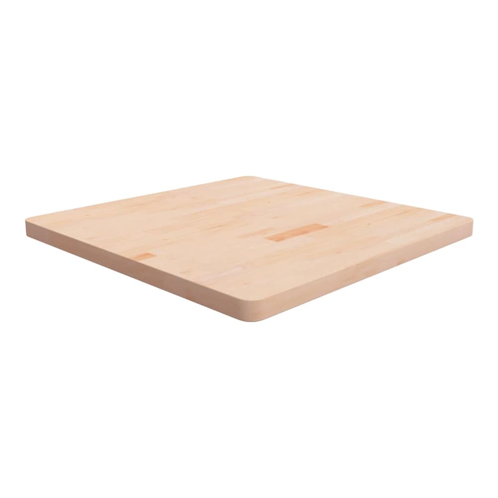 Square Table Top Untreated Solid Wood Oak Natural 80 cm 4 cm 80 cm