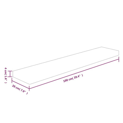 vidaXL Shelf Board 100x20x4 cm Untreated Solid Wood Oak 4